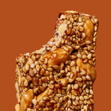 Beeyond Snacks Pasteli Honey Sesame Bar Peanut Chocolate Sea Salt Macro Shot
